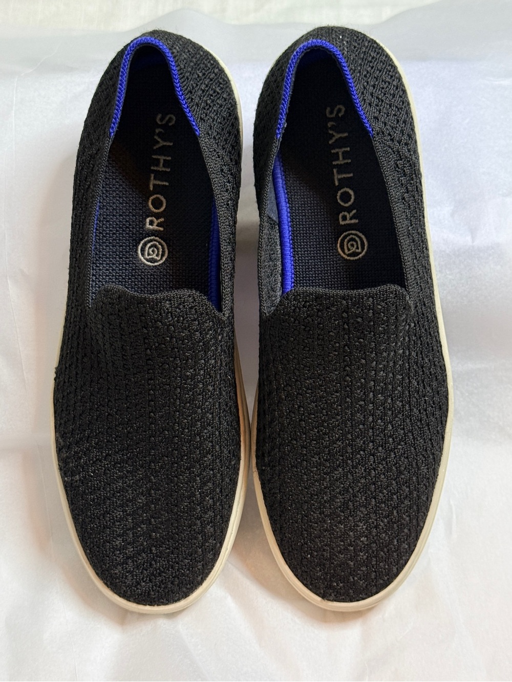 Rothy's The Original Slip On Sneaker Black Solid Women’s Size 10